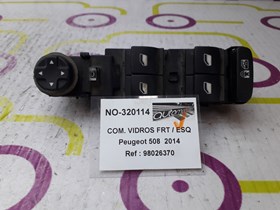 Comando de Vidros Frt / Esq  Peugeot 508   Cv de 2014 - Ref OEM : 98026370